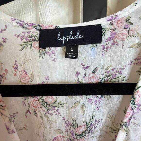 Lipslide Floral Tiered Maxi Dress Size Large Boho Romantic Spring Dress - Picture 4 of 5